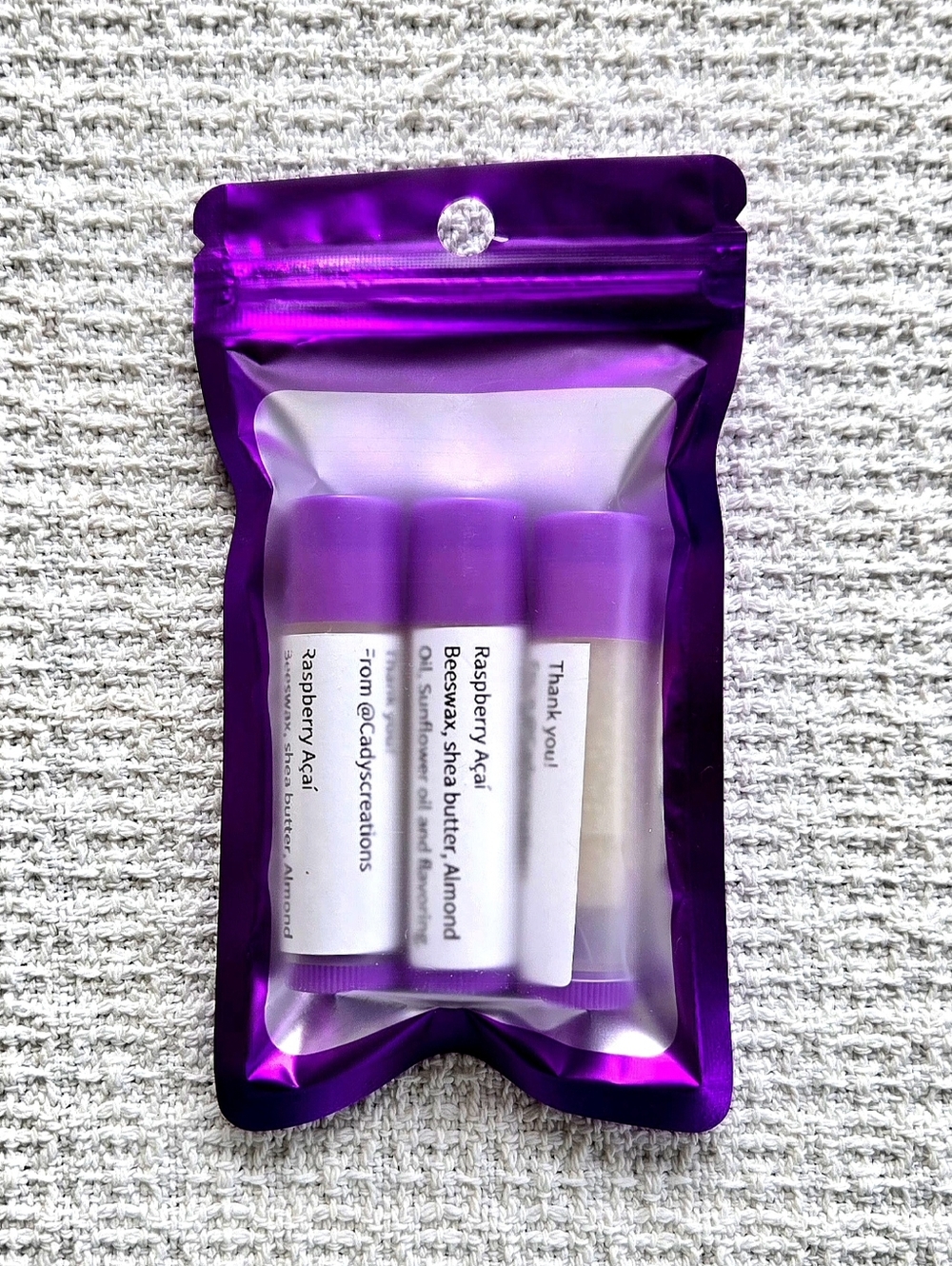 Lip Balm Trio - Raspberry Acai - Handcrafted